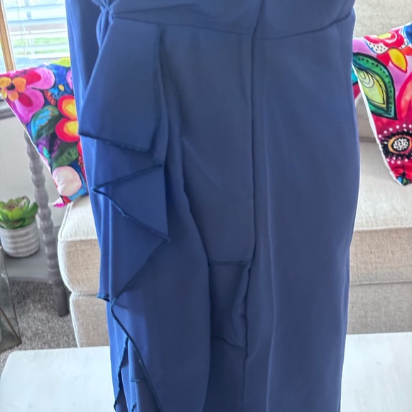 Elegant Blue Short Sleeve Dress-size 14 - Picture 9 of 14